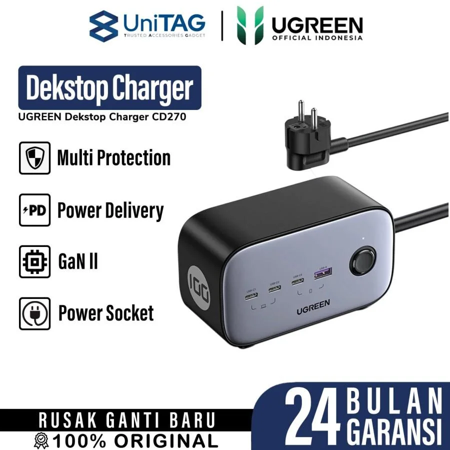 Desktop Charger Station UGREEN DigiNest 100W USB A Type C Power Socket