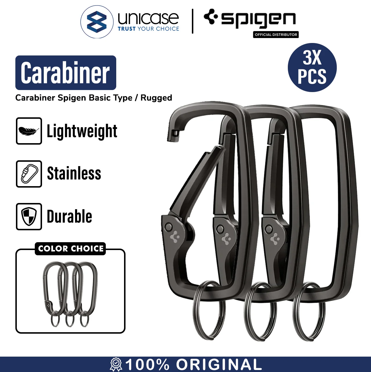 Gantungan Carabiner Spigen Basic Type / Rugged Type Key Chain Hook