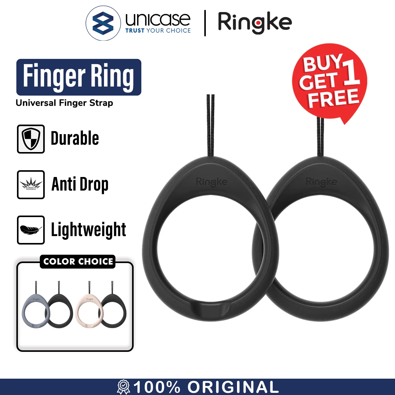 Gantungan Handphone Ringke Finger Ring Strap Lanyard / Tali Kamera