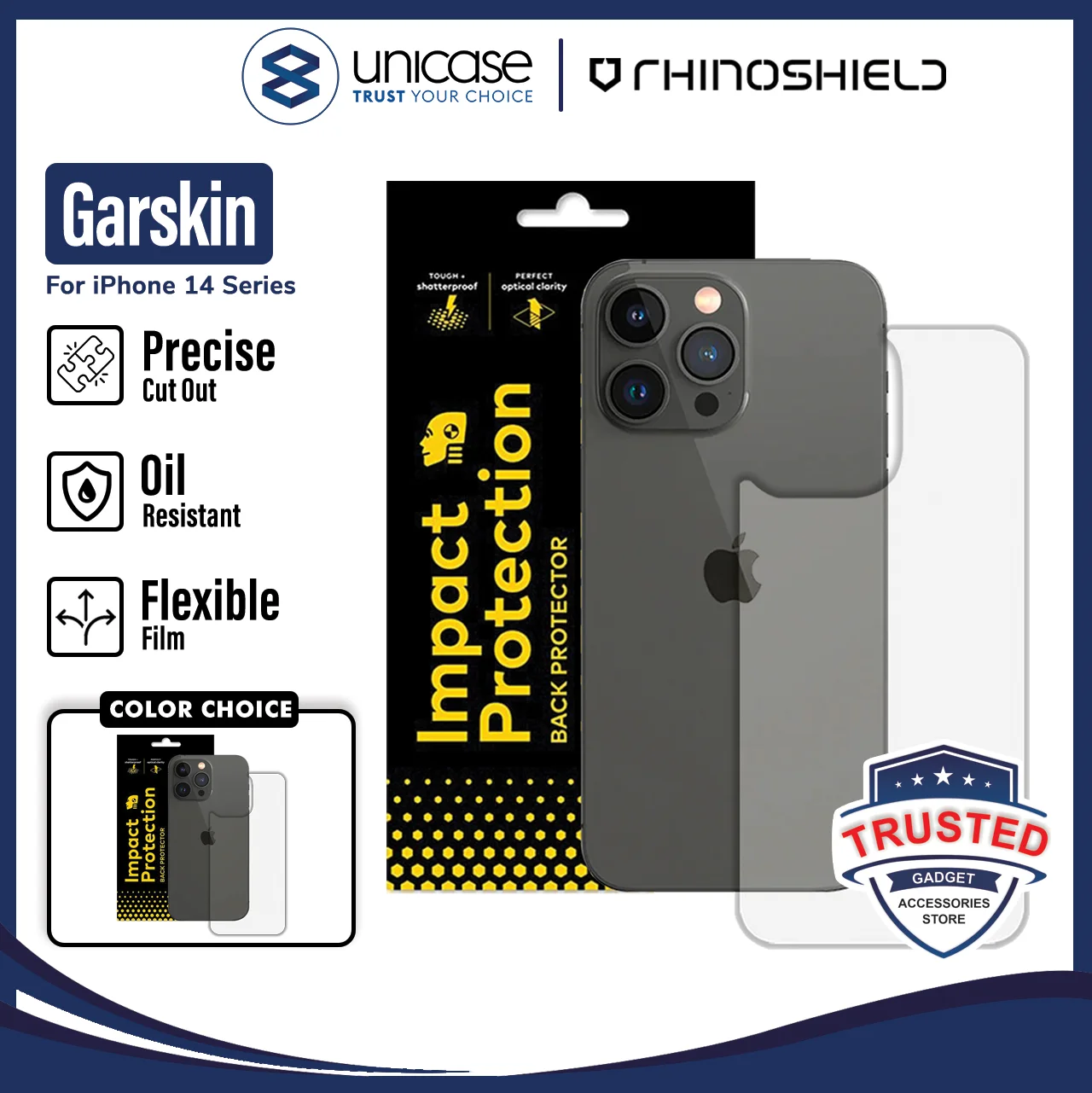 Garskin iPhone 14 Pro Max Plus Rhinoshield Back Skin Anti Gores Clear