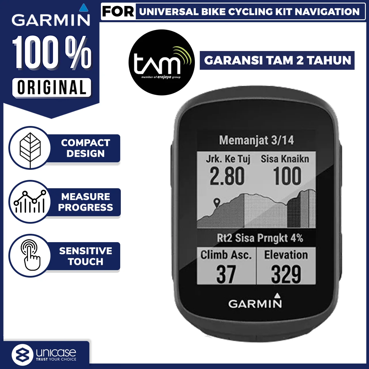 GPS Sepeda Garmin 130 Plus Bundle Bike Cycling Kit Navigation Original