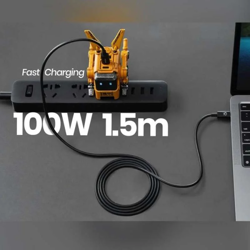 GravaStar USB-C 100W Charging Cable - Black GRAVASTAR TC_BLK