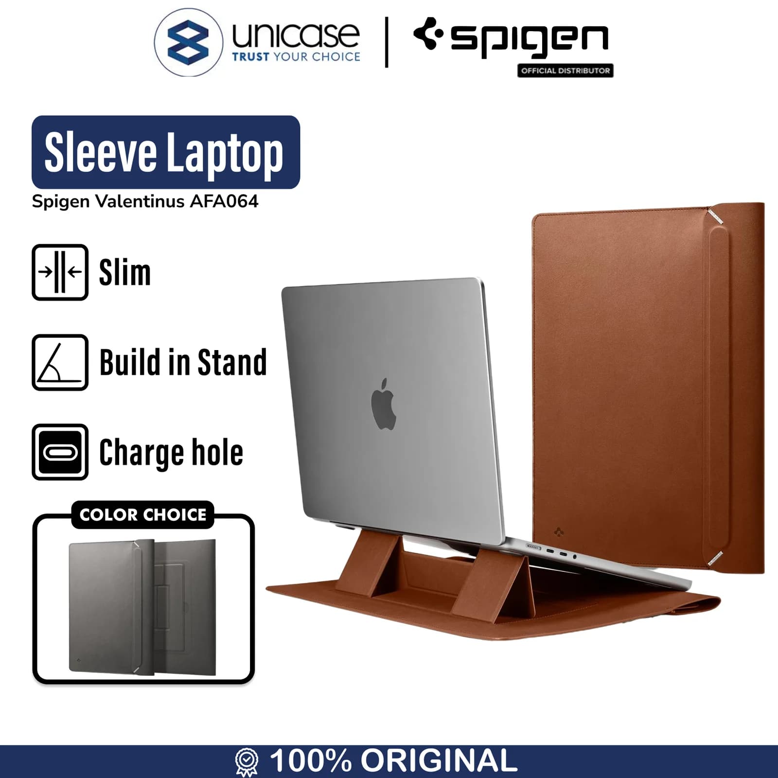Macbook Sleeve Leather 16 14 inch M1 M2 Spigen Valentinus Tas Laptop