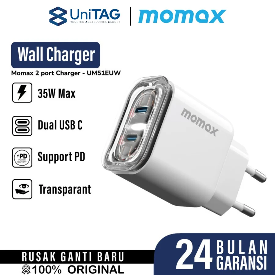 Momax Wall Charger 67W 1A 2C GaN ONEPLUG - Black UM30EUD-1