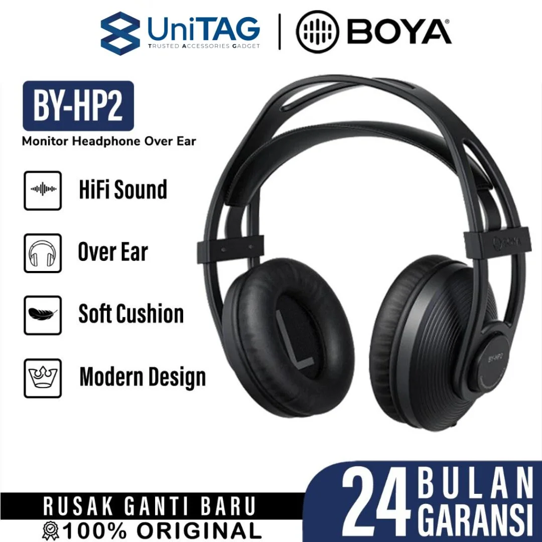 Monitor Headphone Boya BY-HP2 Over Ear Profesional Studio Earphone HD