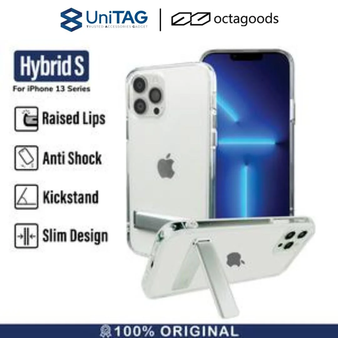 Octagoods Case for iPhone 13 Pro Max Mini Hybrid S Clear Slim Stand Casing