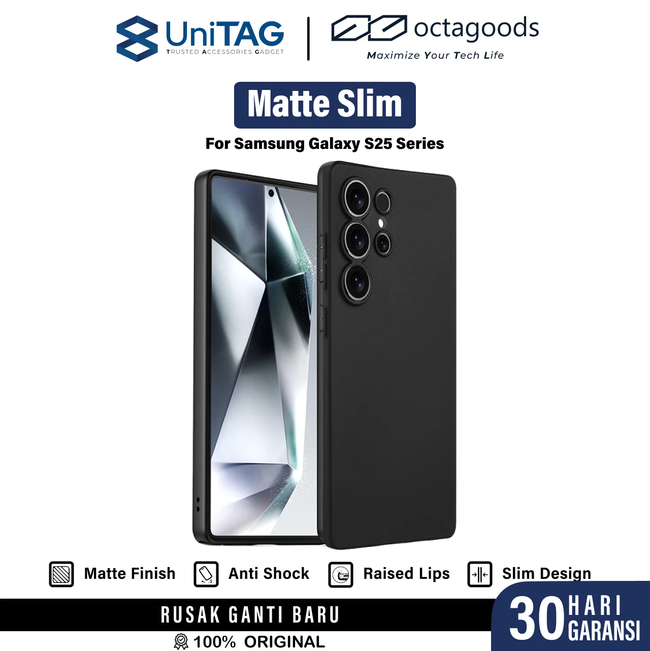Case Samsung Galaxy S25 Ultra Plus Octagoods Matte Slim Hardcase Cover Anti Crack Cover Hard Casing