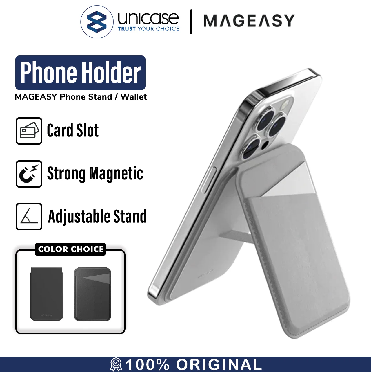 Phone Stand/Wallet MagEasy Magsafe SNAP Magnetic Dudukan Handphone HP