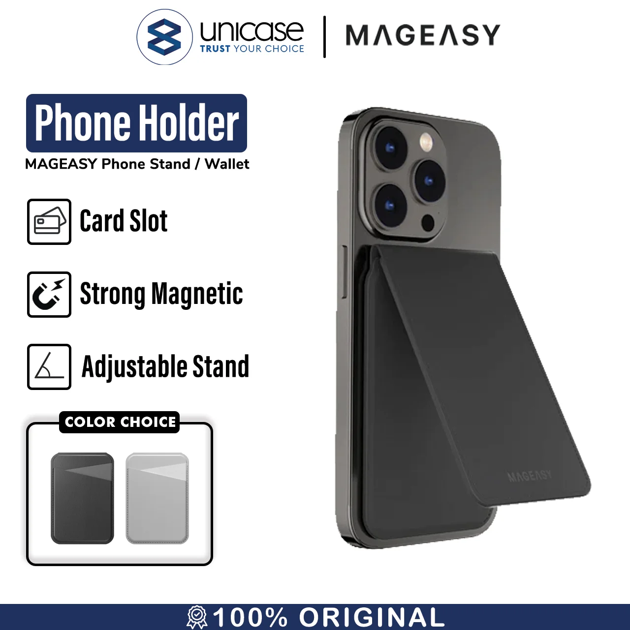 Phone Stand/Wallet MagEasy Magsafe SNAP Magnetic Dudukan Handphone HP