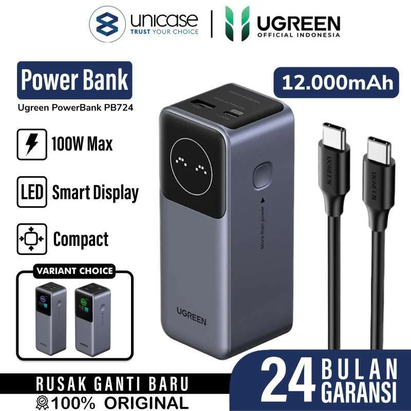 Powerbank USB C UGREEN 100W 20000mAh Support PD QC 3.0 Fast Charging