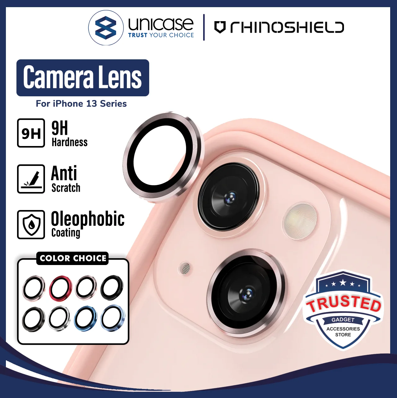 Ring Camera iPhone 13 Pro Max Mini RhinoShield 9H Tempered Glass Lens