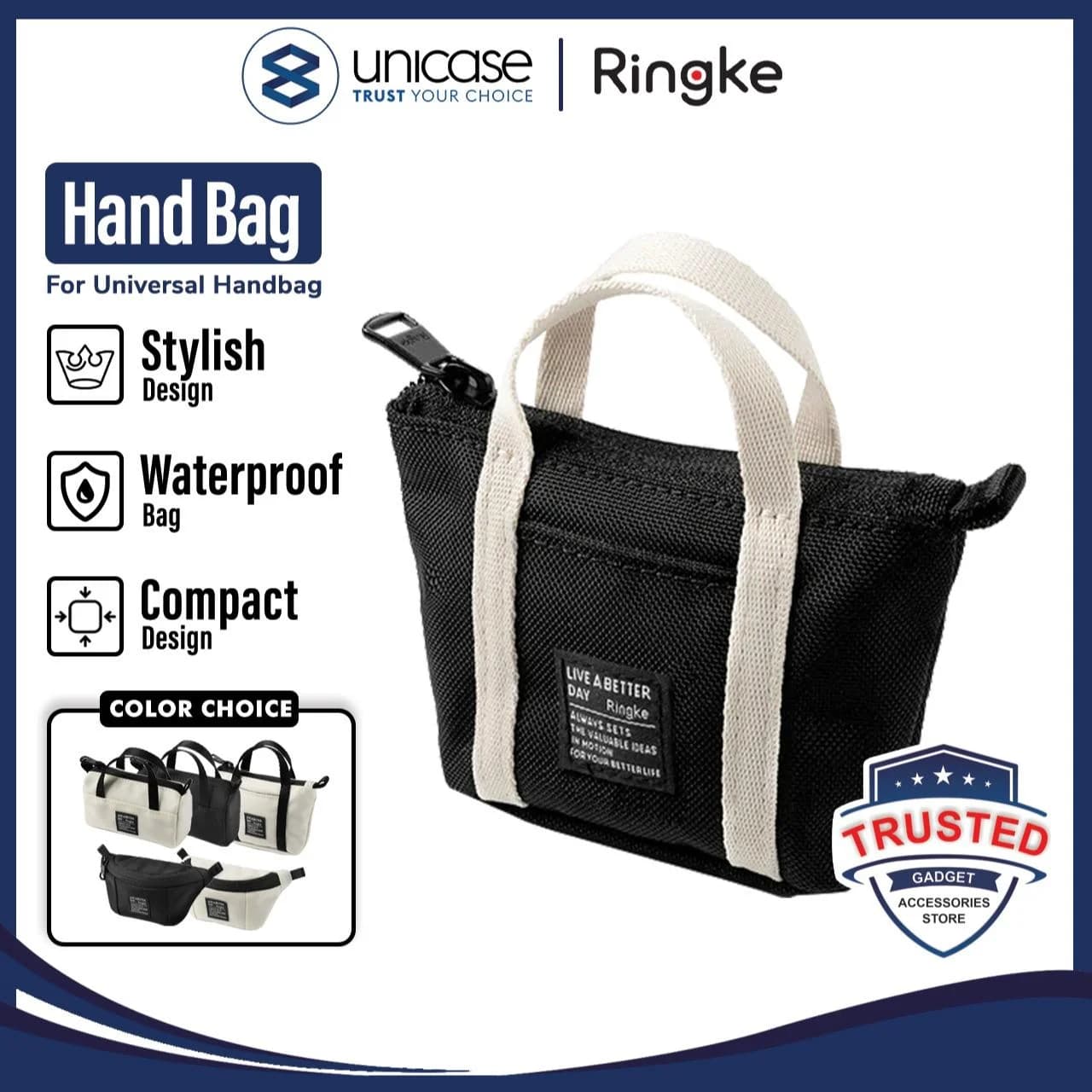 Ringke Hand Bag For Earphone Mini Pouch Card Storage Clutch Wallet Dompet