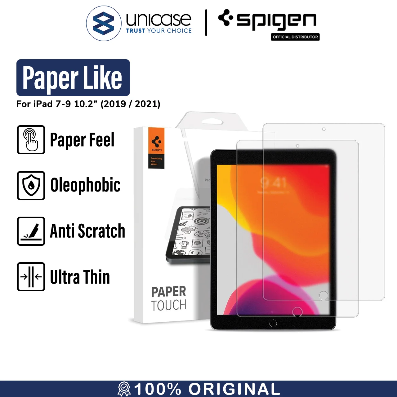 Screen Protector iPad 8 / 7 10.2 (2020 2019) Spigen Paperlike Full