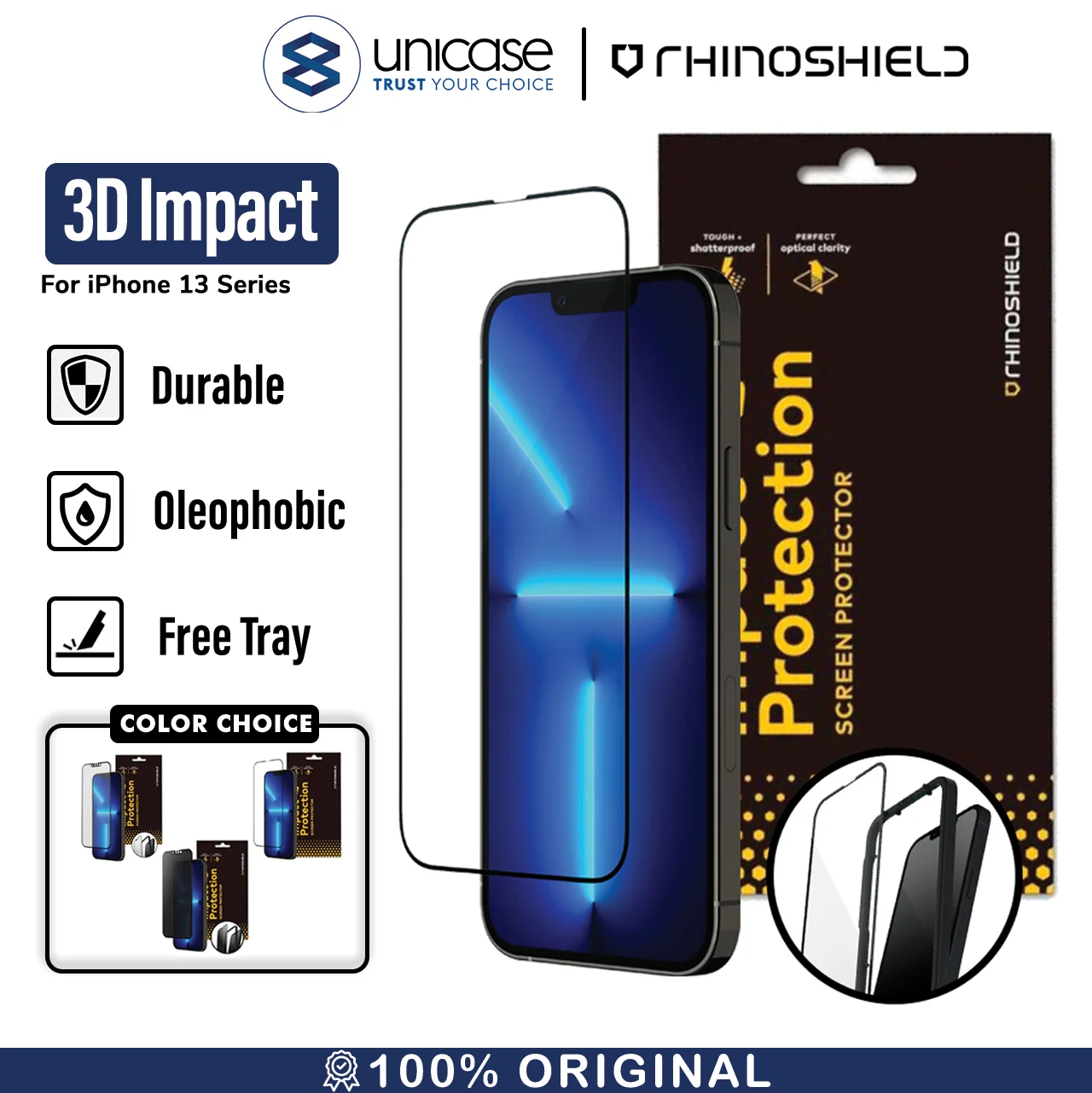 Screen Protector iPhone 14/13 Mini Pro Max Plus Rhinoshield 3D Impact