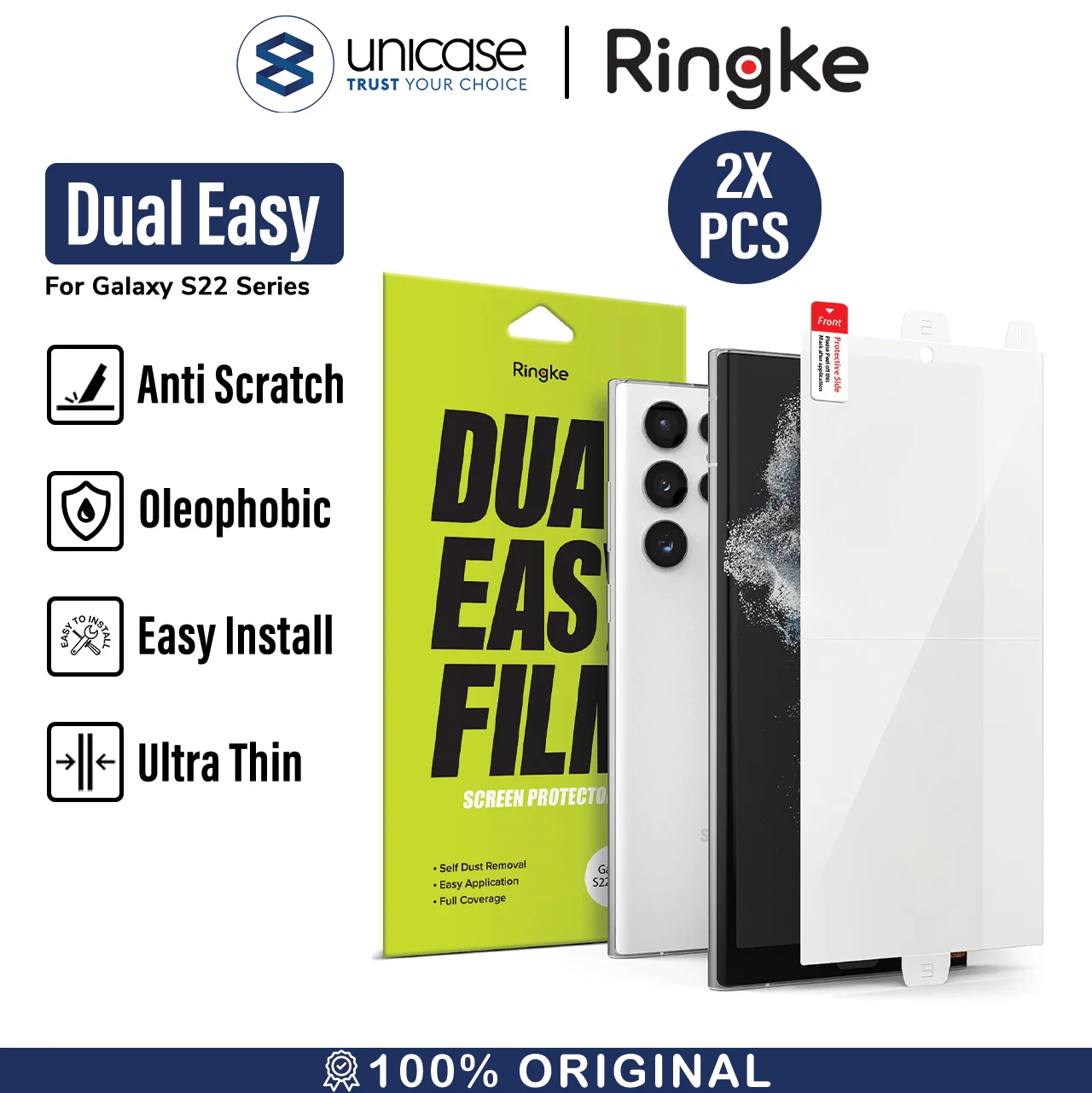 Screen Protector Samsung Galaxy S22 Plus Ultra Ringke Dual Easy Film