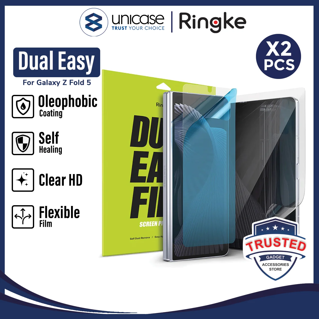 Screen Protector Samsung Galaxy Z Fold 5 Ringke Dual Easy Film Clear