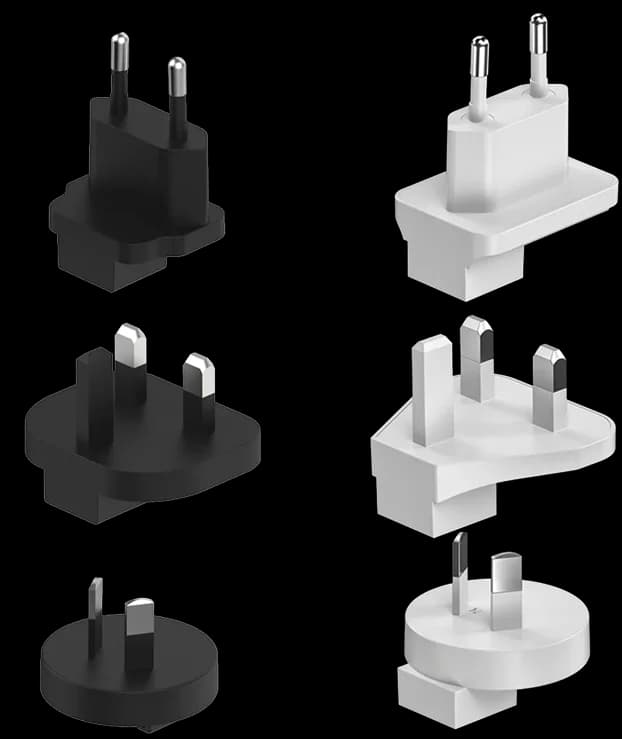 Sharge Adapter Plug EU / UK / AU - White ZHT-SJ-35-BAI