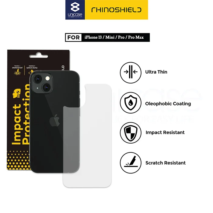 Skin Belakang iPhone 13 Pro Max Mini RhinoShield Back Protector Clear