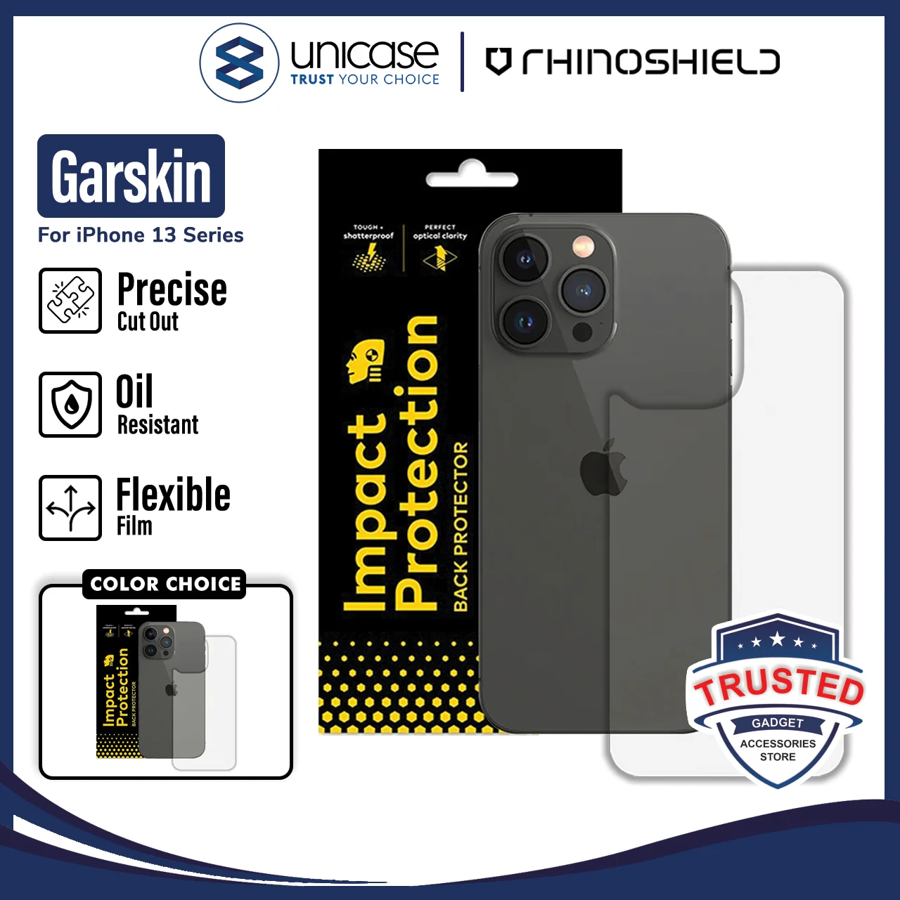 Skin Belakang iPhone 14 Pro Max Plus Rhinoshield Impact Back Garskin