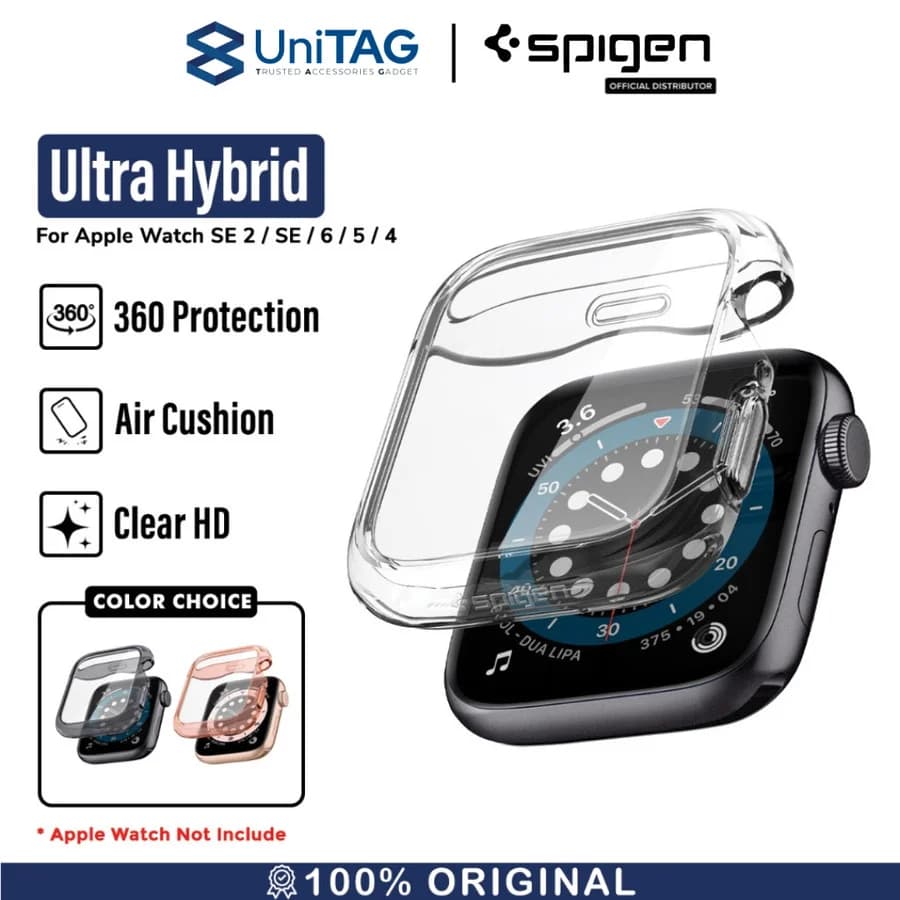 Case Apple Watch SE 2 6/5/4 44/40mm Spigen Ultra Hybrid Clear Casing
