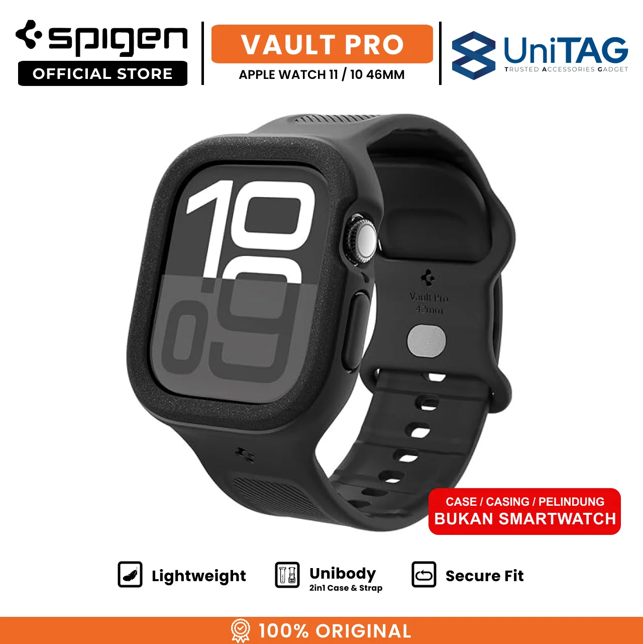 Spigen Apple Watch 46mm (Series 11/ 10) Case Strap Vault Pro - Black ACS09391-1