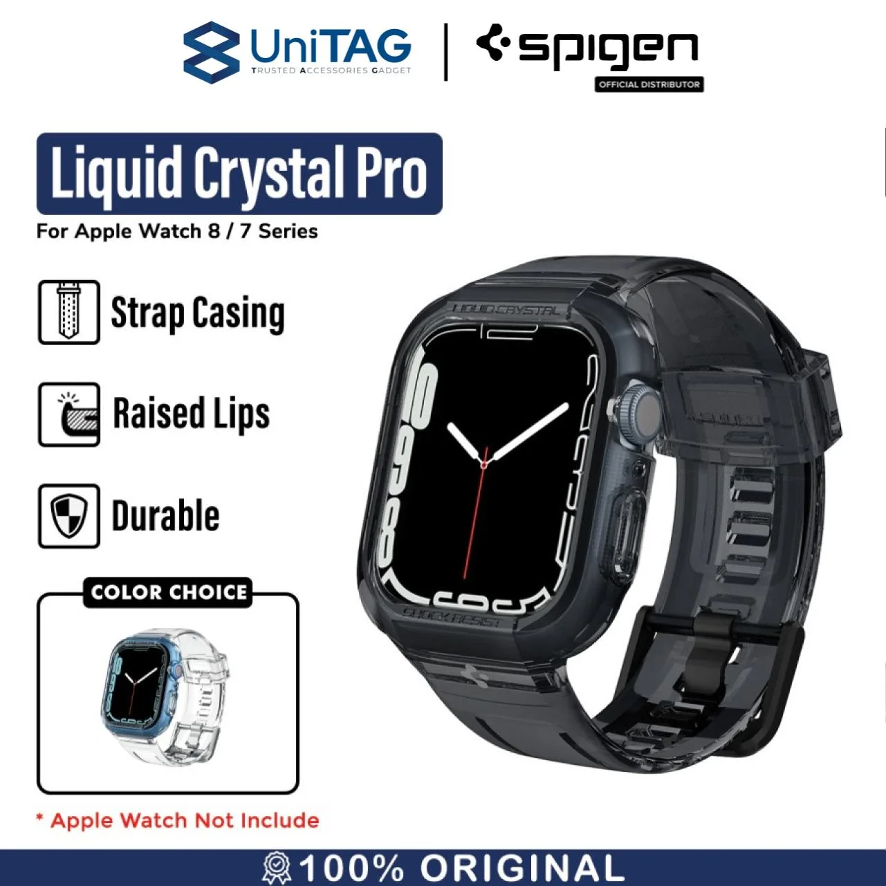 Case Apple Watch 8/7/SE 2 45/44/41/40mm Spigen Liquid Crystal Pro Band