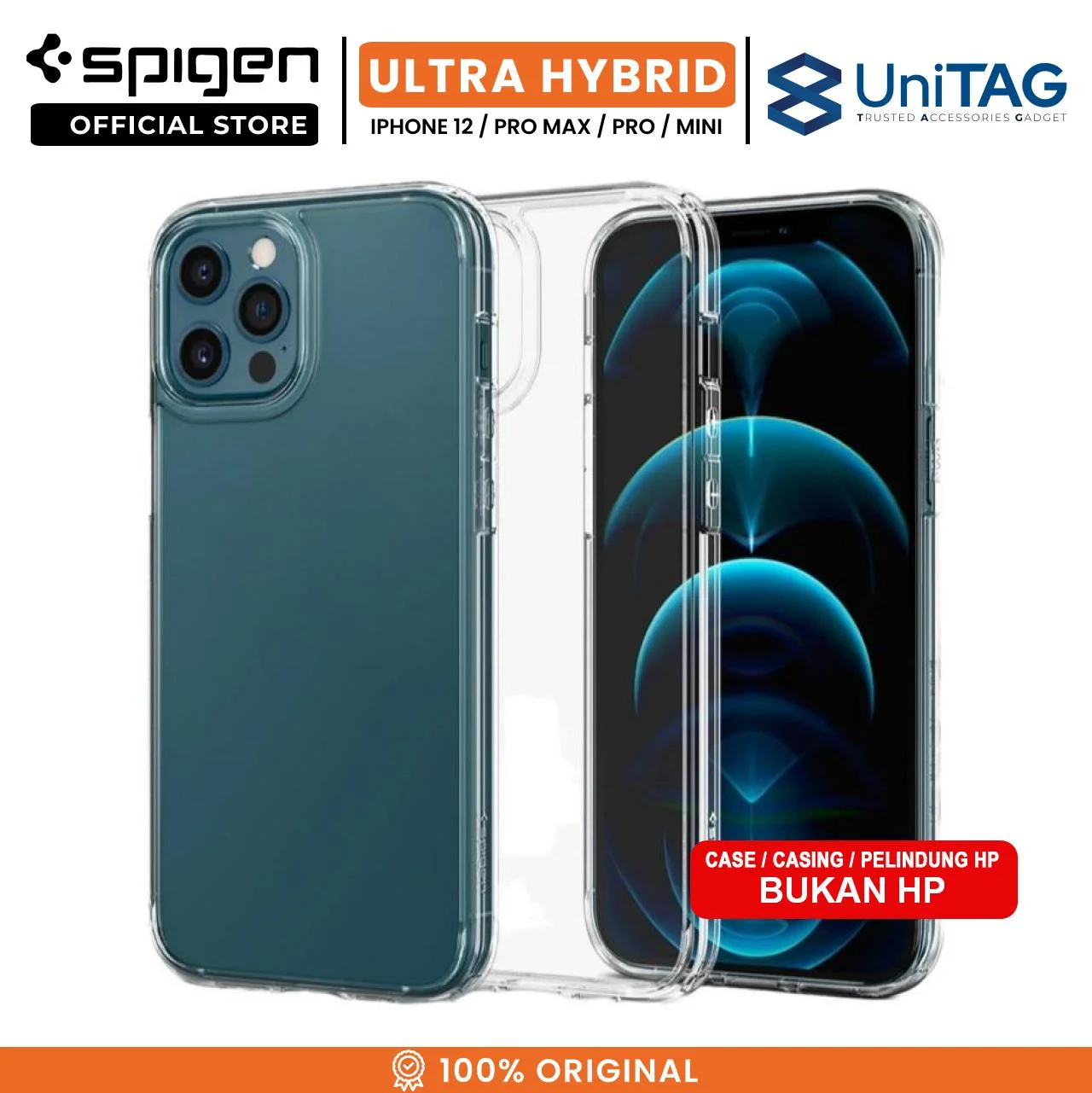 Spigen Case For iPhone 12 Pro Max/Pro/Mini Spigen Ultra Hybrid Anti Crack Casing