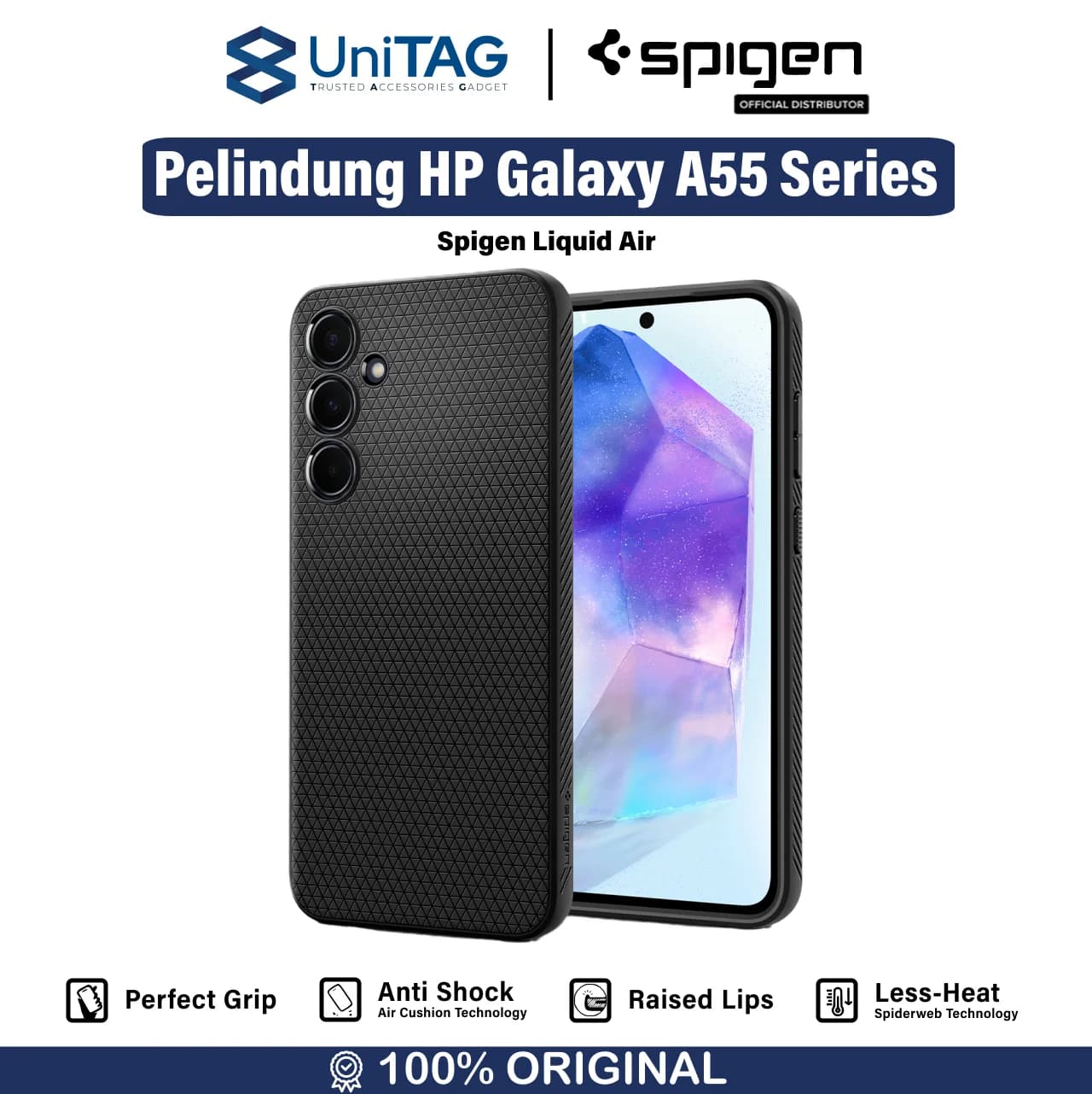 Spigen Galaxy A55 (2024) Case Liquid Air - Abyss Green ACS07527-1