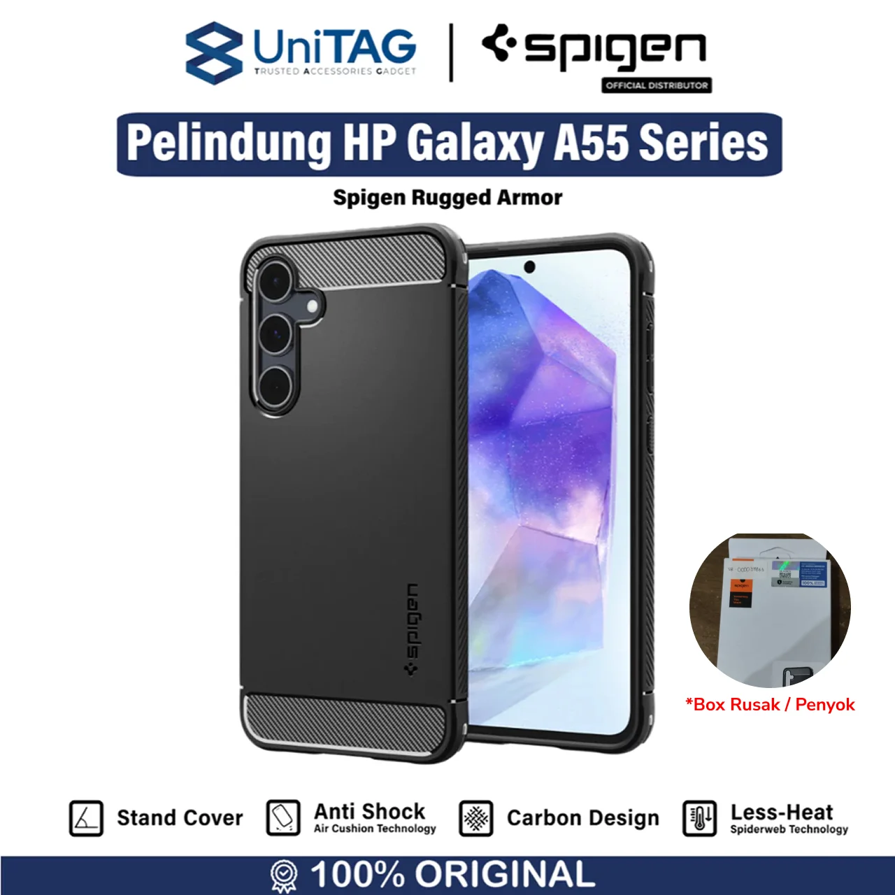 Spigen Galaxy A55 (2024) Case Rugged Armor - Matte Black ACS07500-1