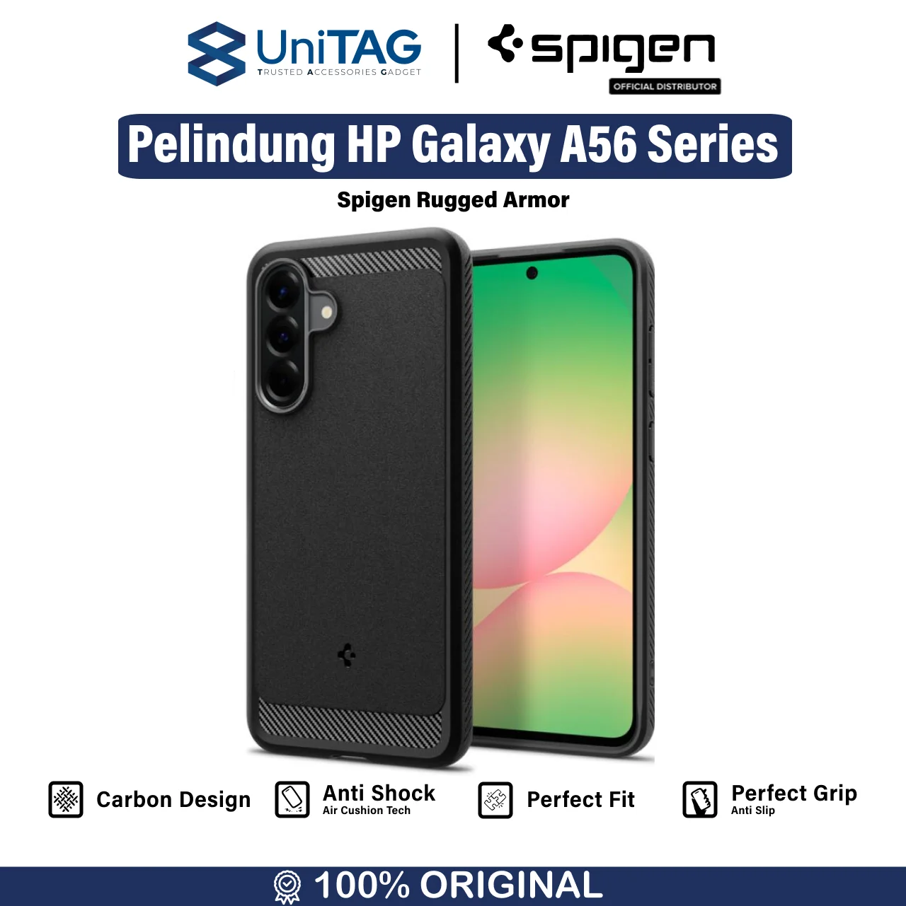 Spigen Galaxy A56 5G Case Rugged Armor - Matte Black ACS09225-1