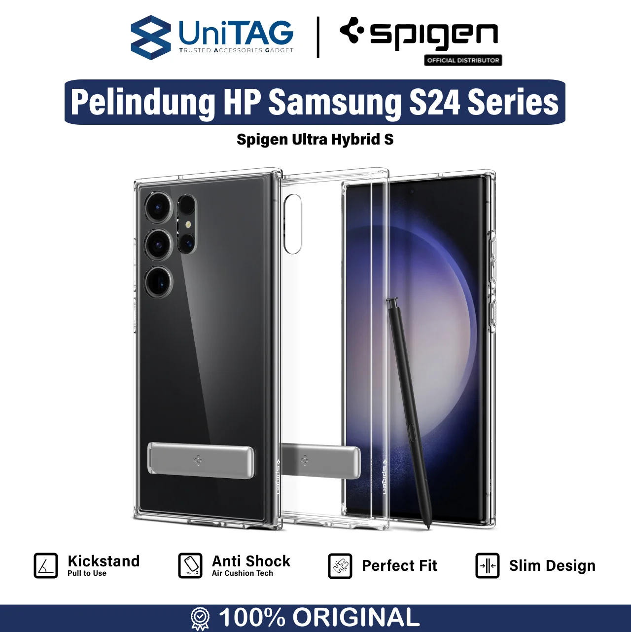 Spigen Galaxy S24 Ultra Case Stand Ultra Hybrid S - Crystal Clear ACS07299-1