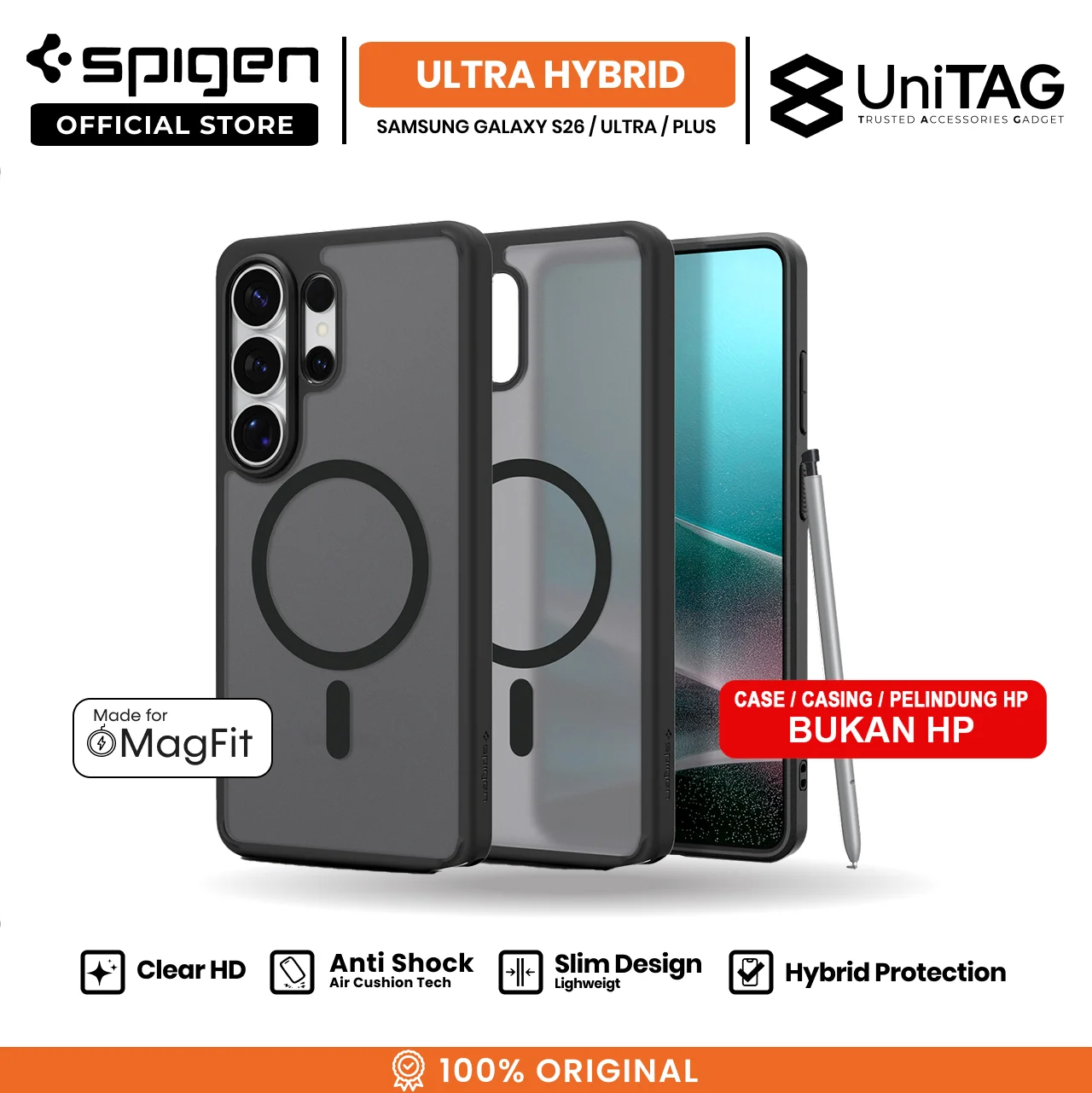 SPIGEN Case for Samsung S26 Ultra Plus Ultra Hybrid MagFit Clear Anti Shock Slim Casing