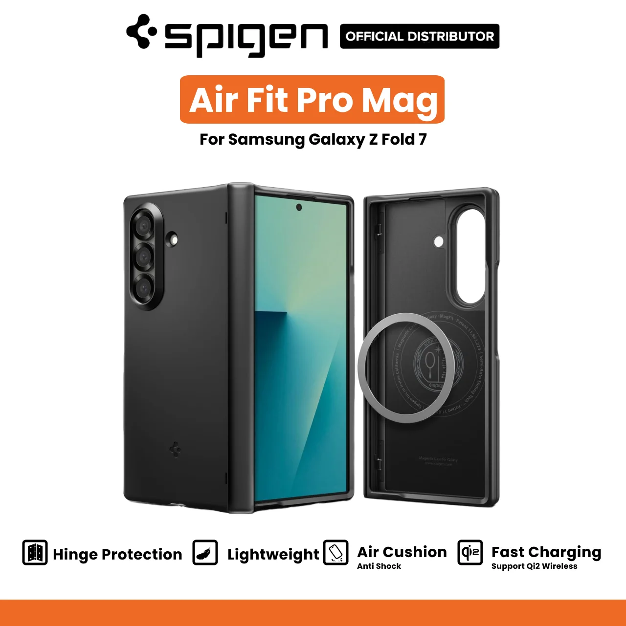 Spigen Galaxy Z Fold 7 Case Air Fit Pro MagFit - Black ACS09767-1