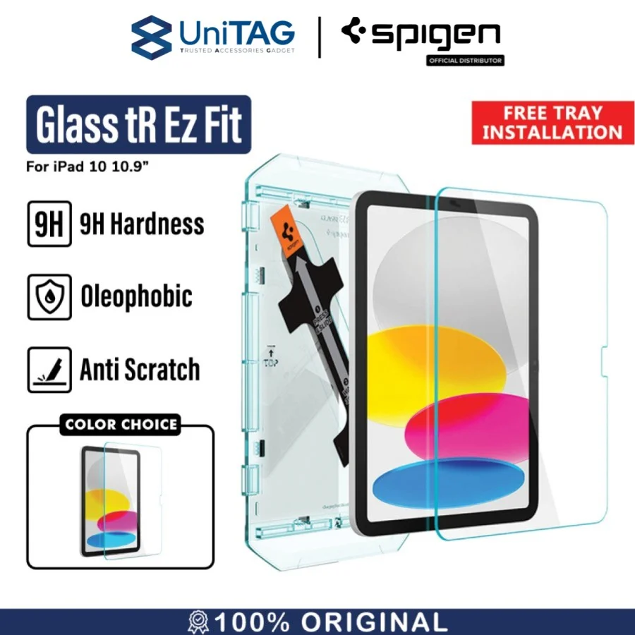Tempered Glass iPad 10 10.9 (2022) Spigen Glas tR EZ Fit Clear Tray 9H
