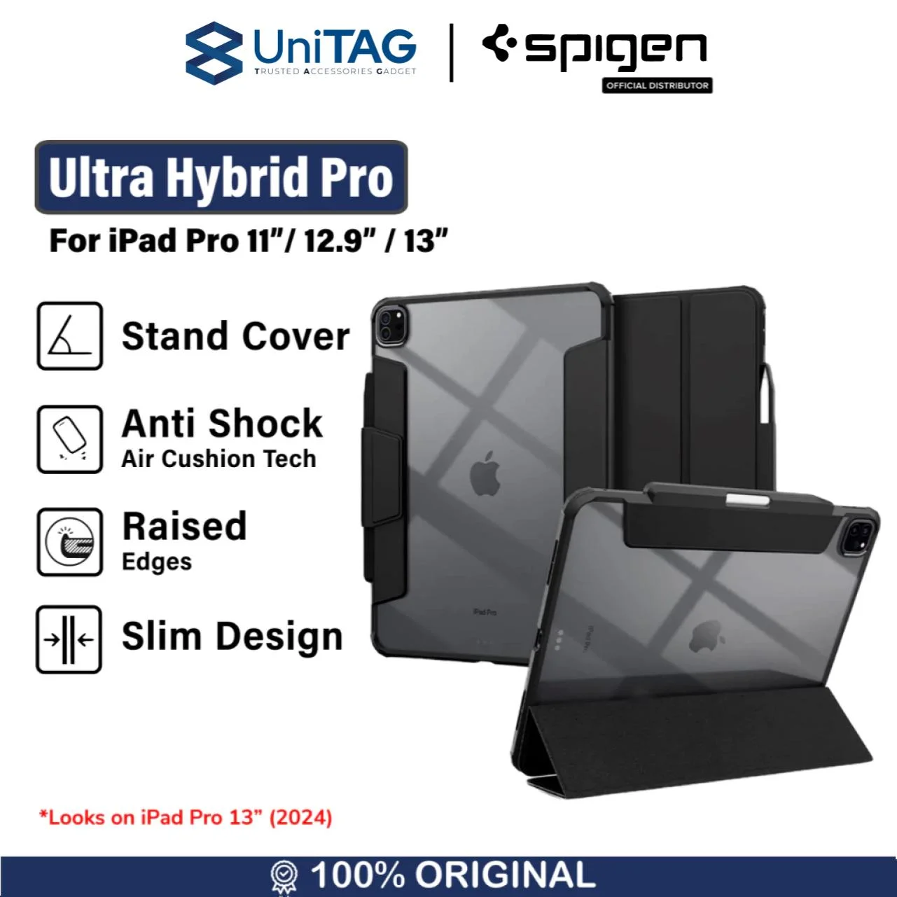 Spigen iPad Pro 13" (2024) Case Ultra Hybrid Pro - Black ACS07006-1