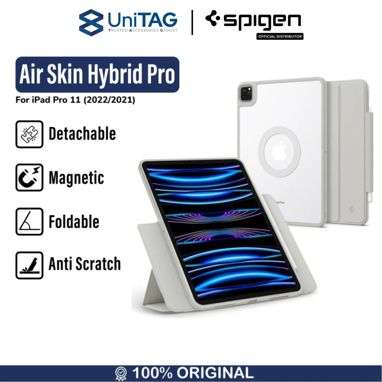 Spigen iPad Pro 11" (2022 / 2021) Case Air Skin Hybrid Pro Onetap - Gray ACS06512-1