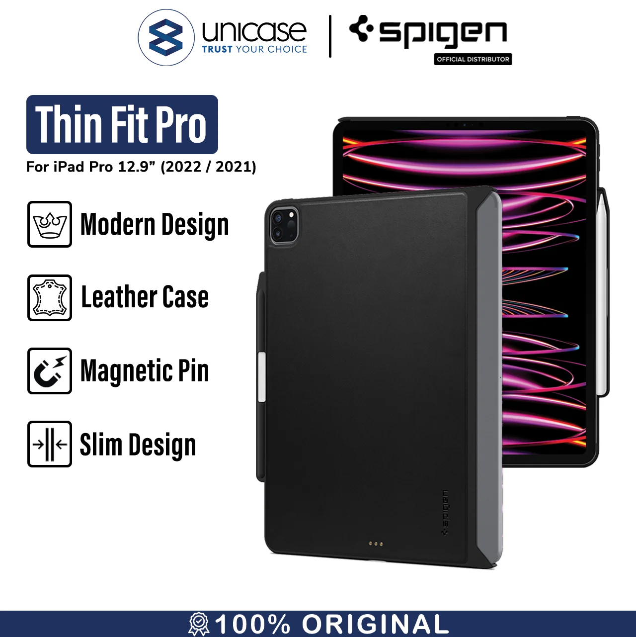 Case iPad Pro 12.9 (2022/2021) Spigen Thin Fit Pro Hybrid Slim Casing