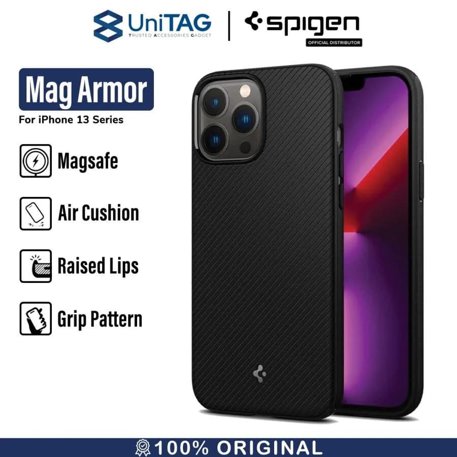 Case iPhone 13 Pro Max 13 Mini Spigen Mag Armor MagSafe Matte Casing