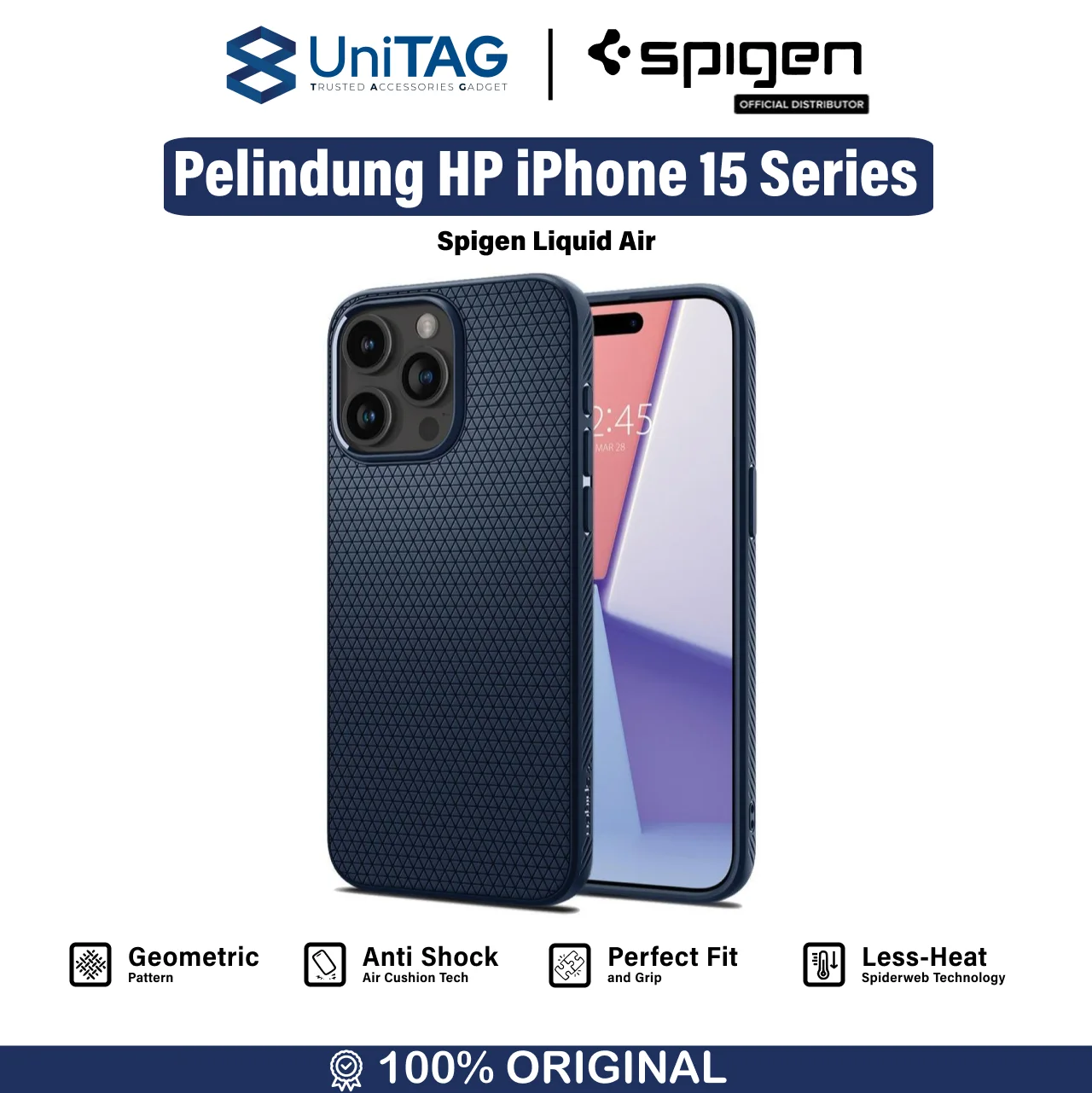 Case iPhone 15 Pro Max Plus Spigen Liquid Air Matte Soft Cover Casing