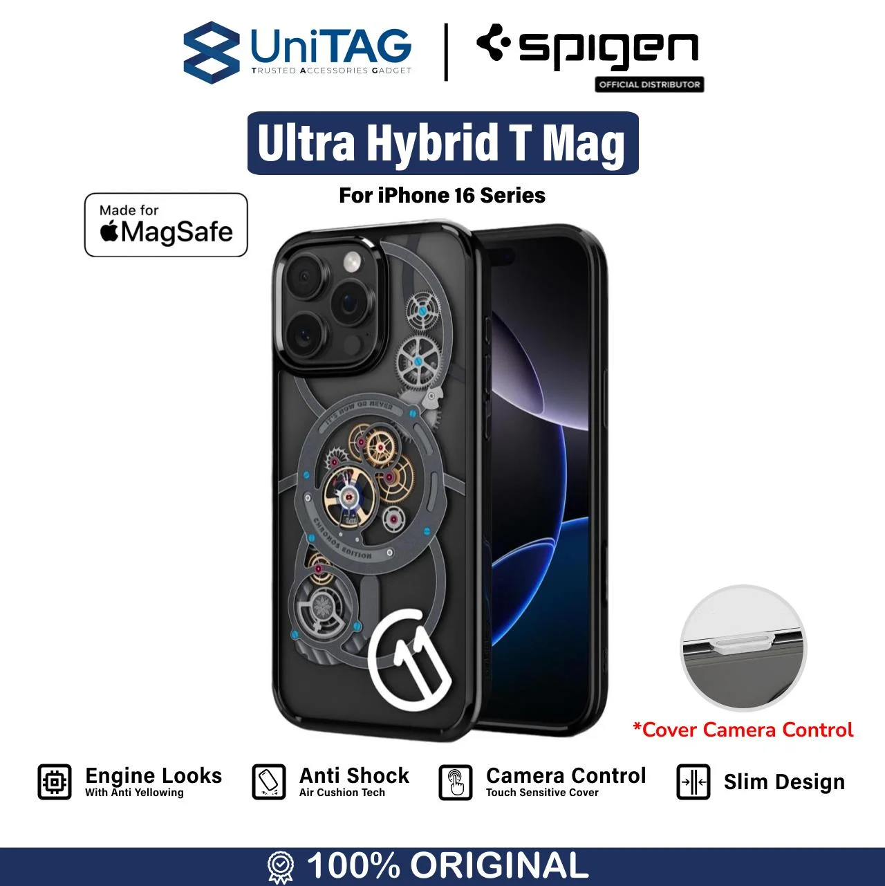 Case iPhone 16 Series Pro Max Plus Spigen Ultra Hybrid T Magfit C11 MagSafe Anti Crack Shock Casing