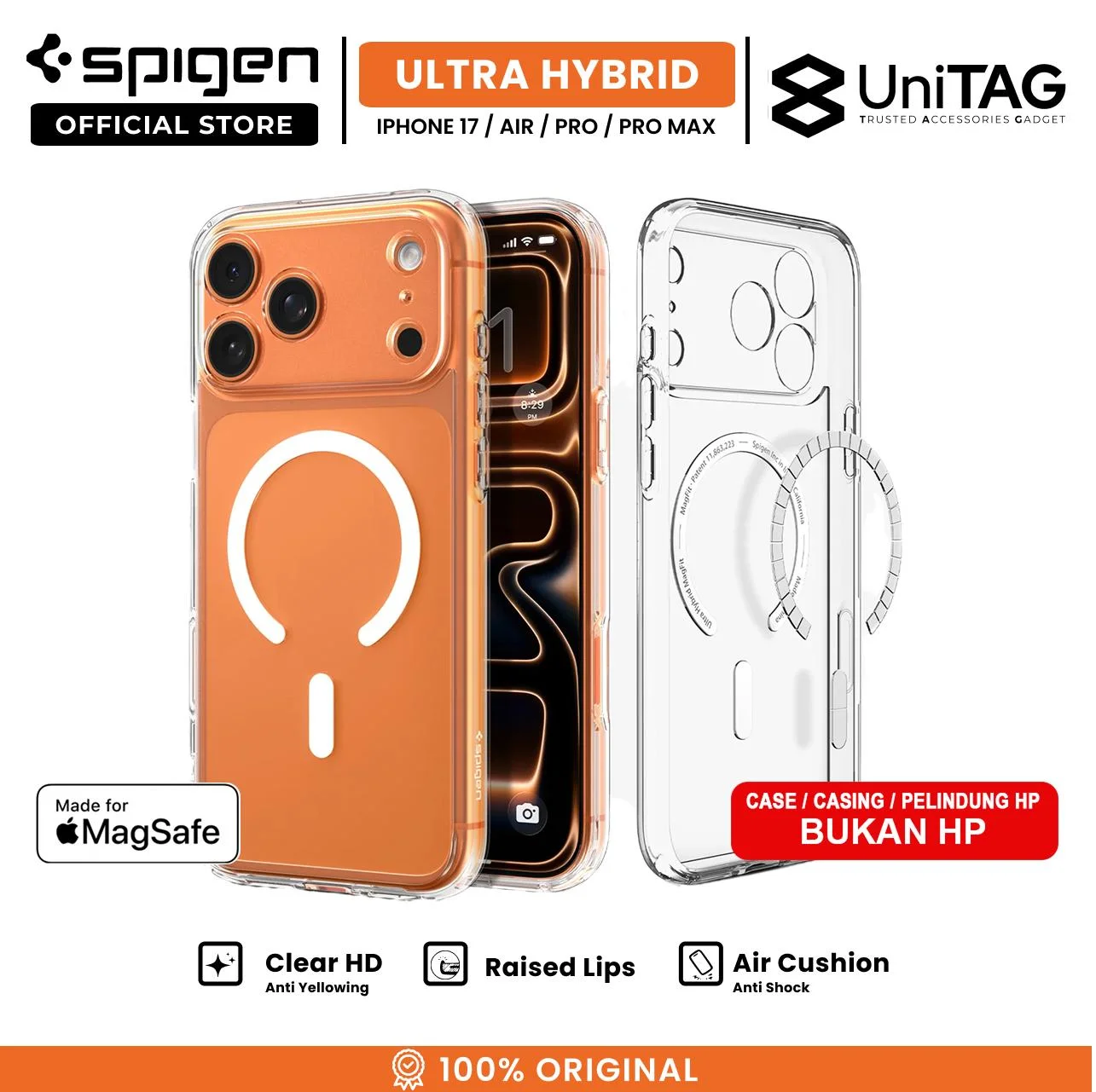 SPIGEN Case for iPhone 17 Pro Max Air Ultra Hybrid MagFit Magsafe Clear Matte Slim Anti Crack Shock Casing