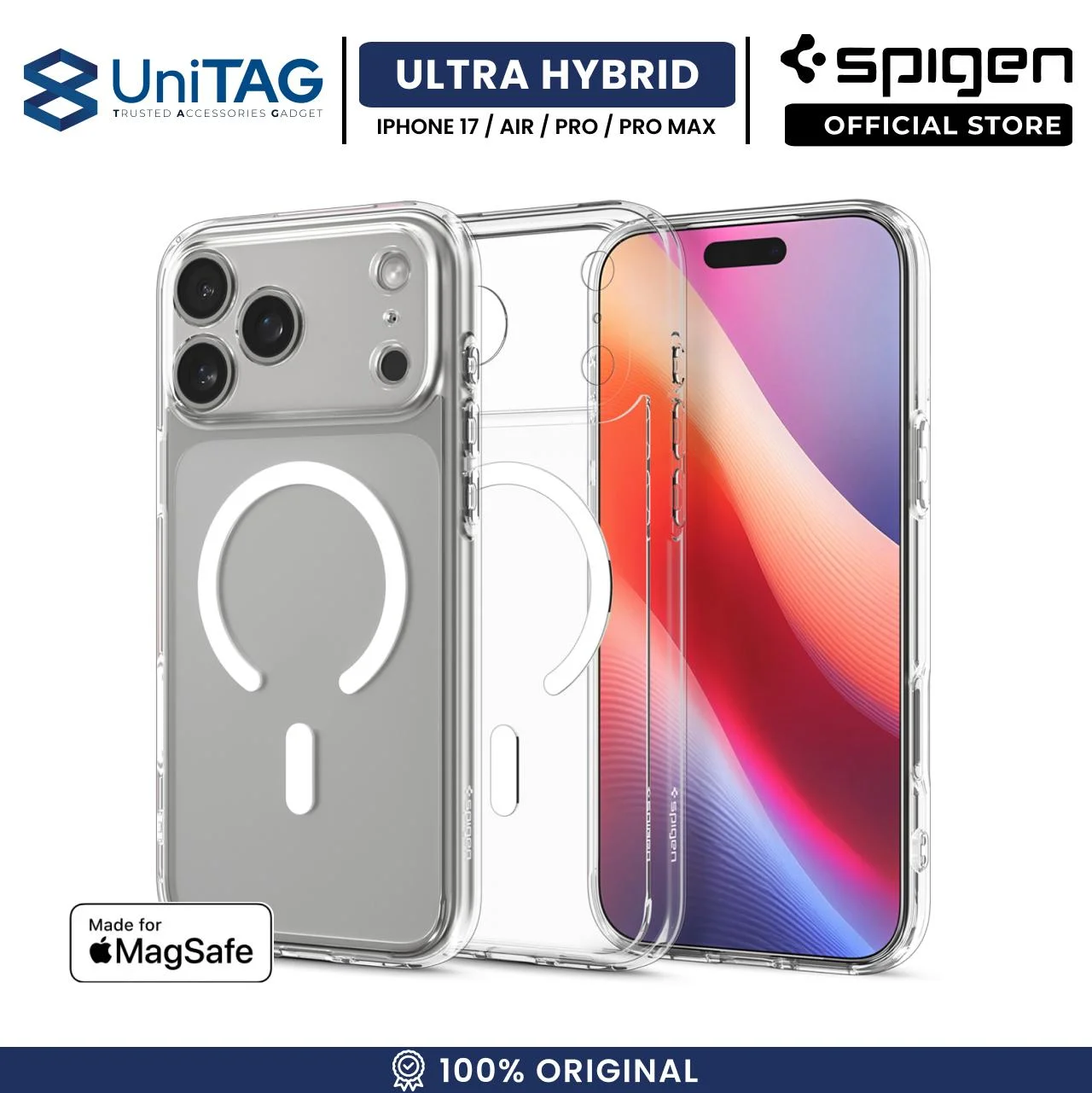 Spigen iPhone 17 Pro Case Ultra Hybrid MagFit - Clear Graphite ACS10347 (Offline SKU)-1