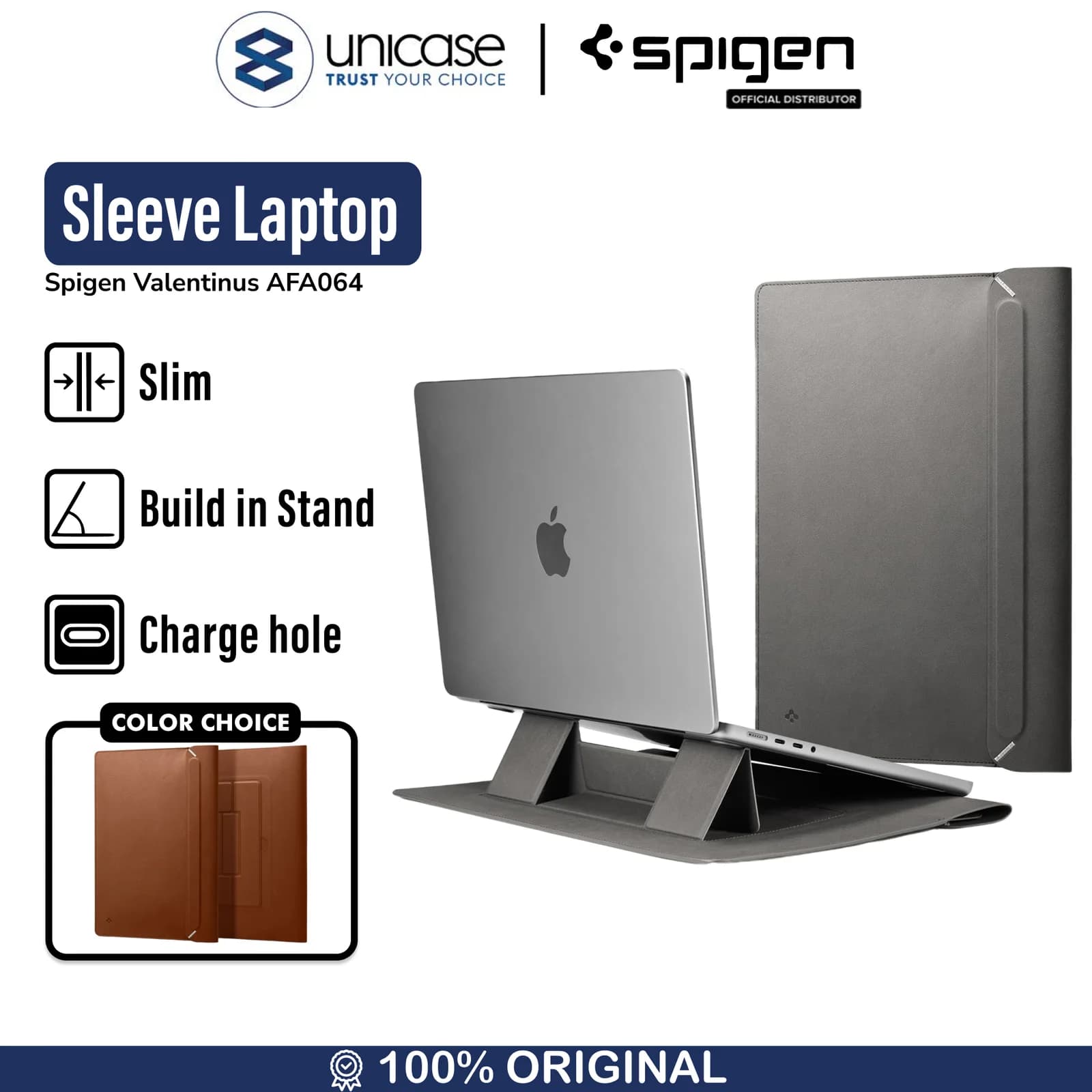 Macbook Sleeve Leather 16 14 inch M1 M2 Spigen Valentinus Tas Laptop