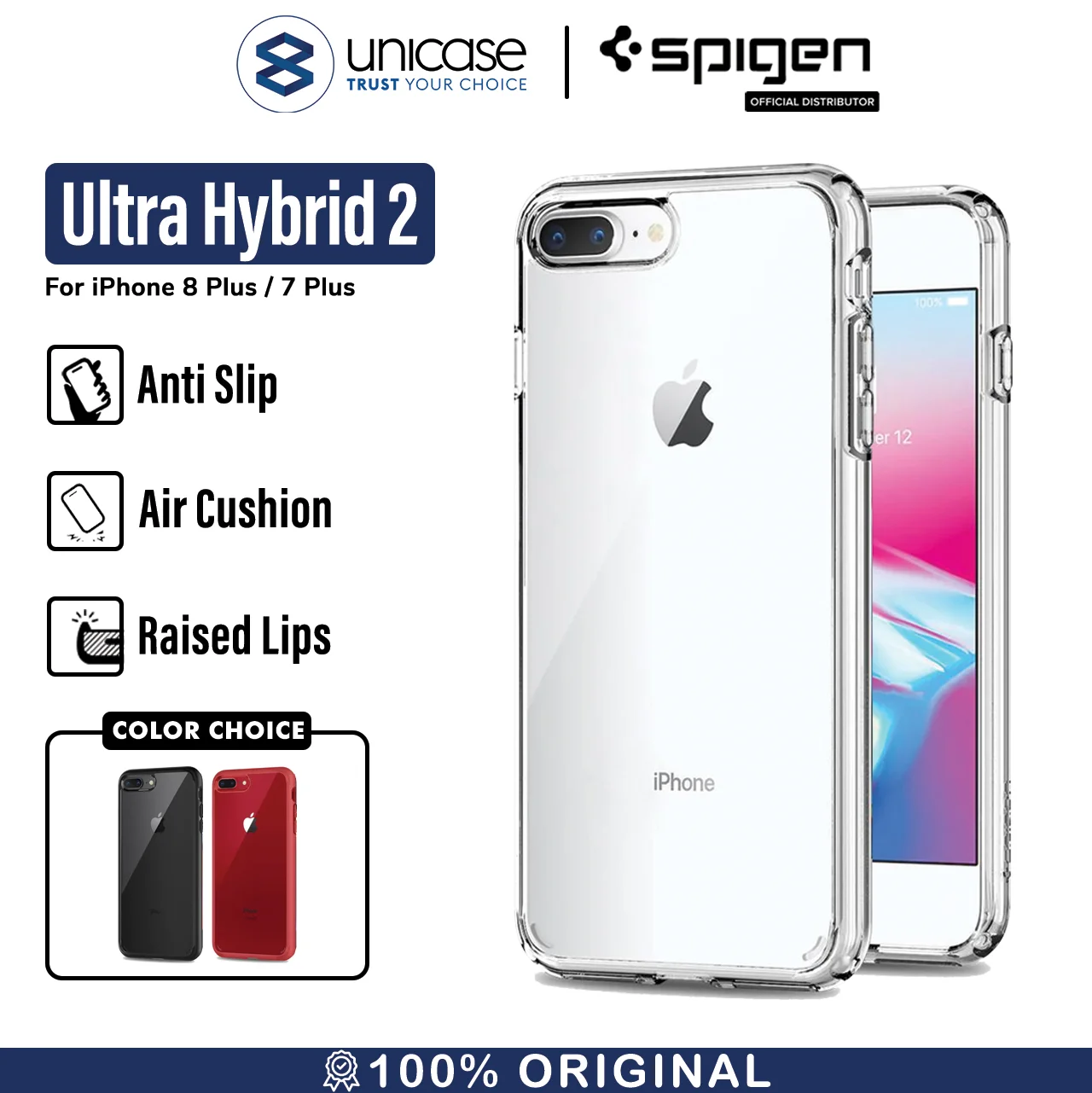 Spigen Ultra Hybrid 2 Case for iPhone 7 Plus / iPhone 8 Plus