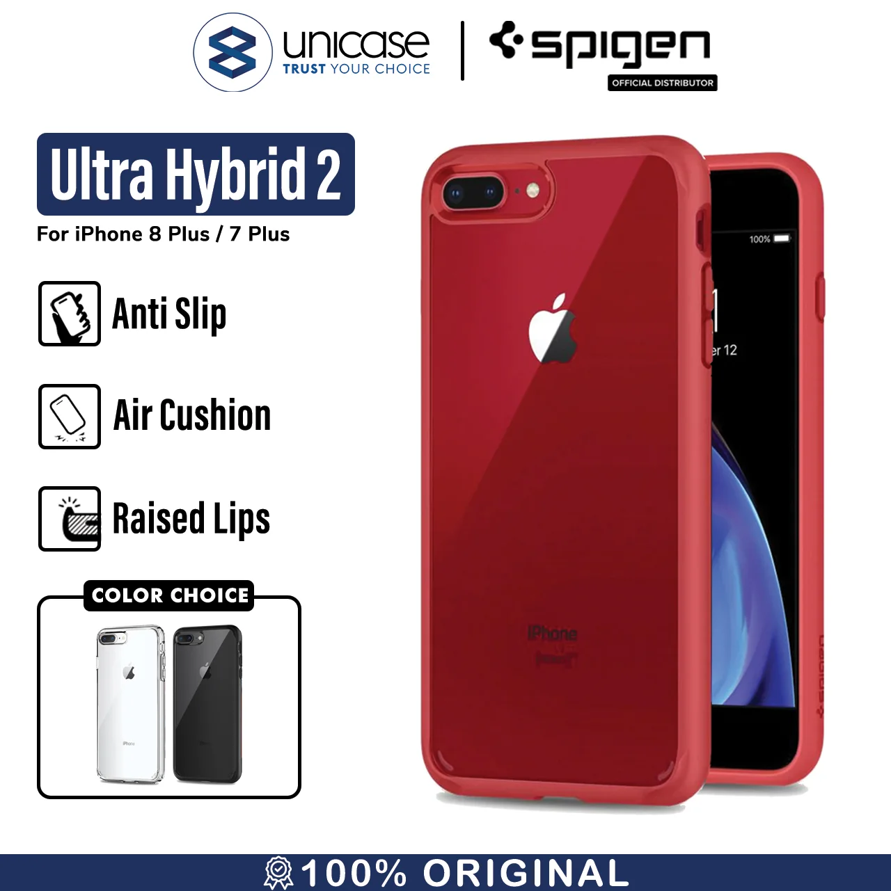 Spigen Ultra Hybrid 2 Case for iPhone 7 Plus / iPhone 8 Plus