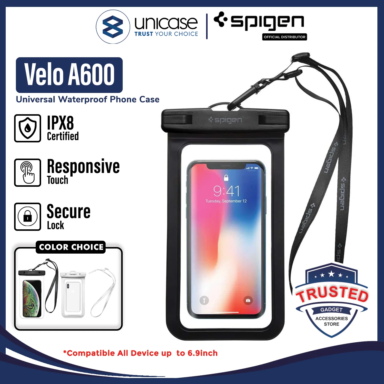 Spigen Velo A600 Universal Waterproof Phone Case 6 inch