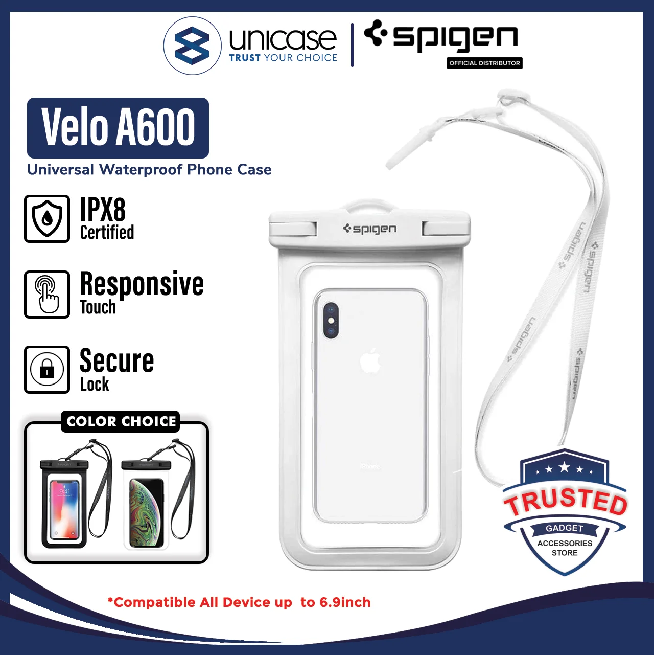 Spigen Velo A600 Universal Waterproof Phone Case 6 inch