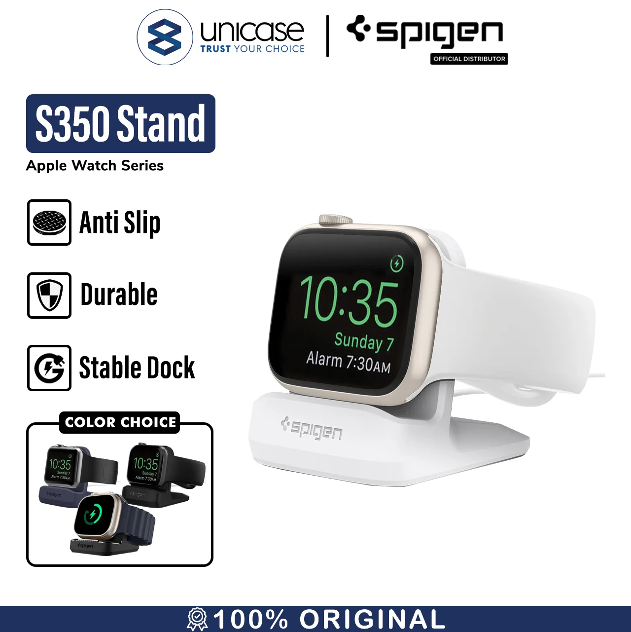 Stand / Dock Charger Apple Watch Spigen S350 Night Stand Anti Slip