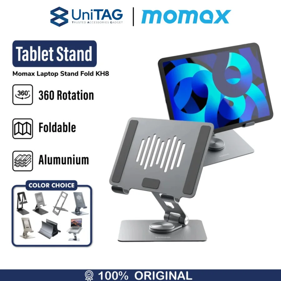 Stand Holder Momax Dudukan Laptop Tablet Foldable Portable Alumunium