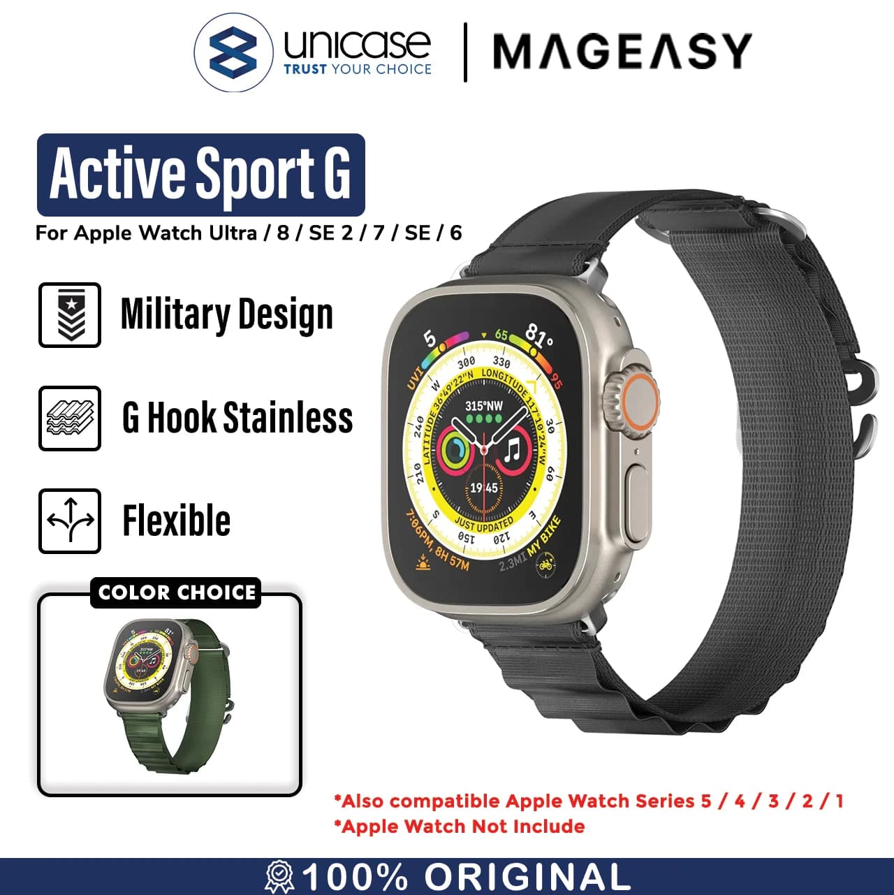 Strap Apple Watch Ultra 2 9/8/7/SE 49/45/44/41mm MagEasy Active Sport